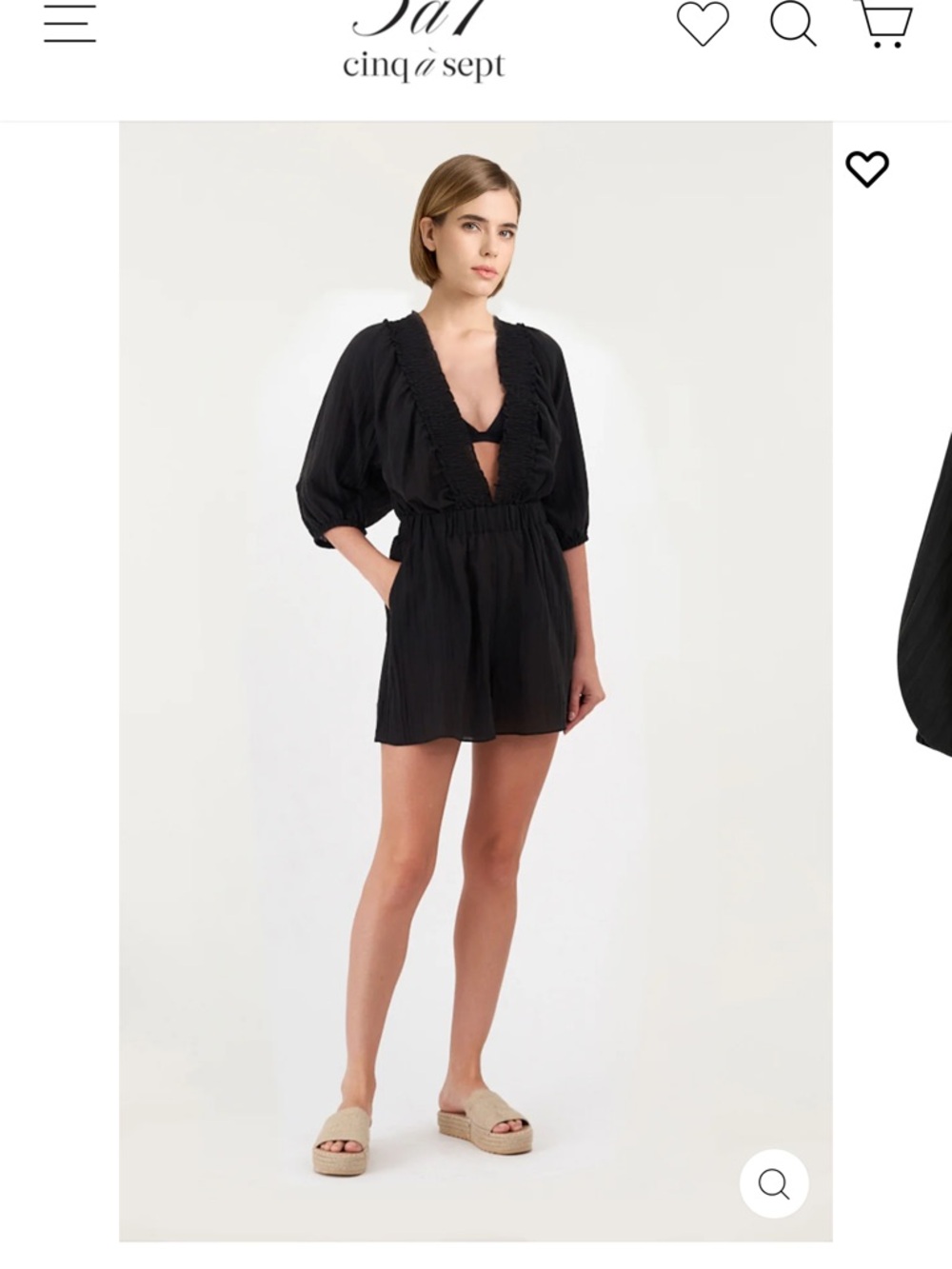 cinq a sept Black Swim Cover-Up Theodore dress size M